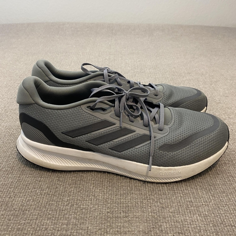 Adidas Cloudfoam Shoes‎ Mens Size 14.5 Gray Mesh Running Sneakers Athletic